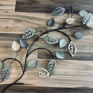 Metal Leaves Blue Green Gold Wall Art Decor